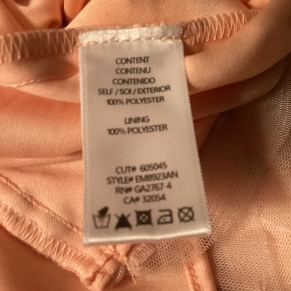 Eva Franco Anthropologie peach apricot mesh layered Polka Dot Top short sleeve - Picture 7 of 8